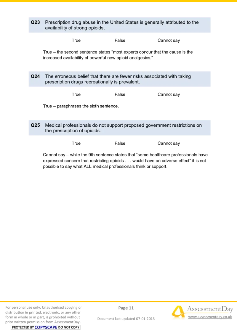 VerbalReasoningTest11-Solutions_2025春招题库汇总_八大题库-1_04八大汇总_信永中和_专业题综合知识-参考_英文题_VerbalReasoningTests