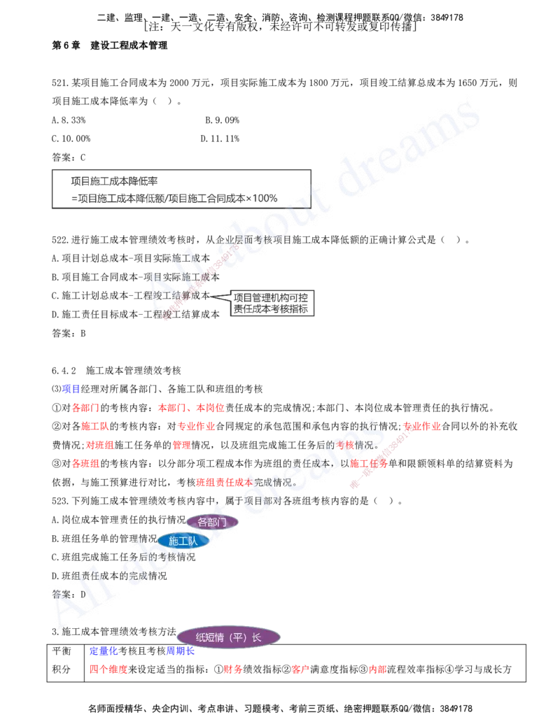 2025-44-第6章-建设工程成本管理（六）_2026年一级建造师_2026年一建管理_2025年一建管理SVIP_03-习题精析✿实战特训✿模考通关_27-管理《习题带练班》金月KL推荐_讲义