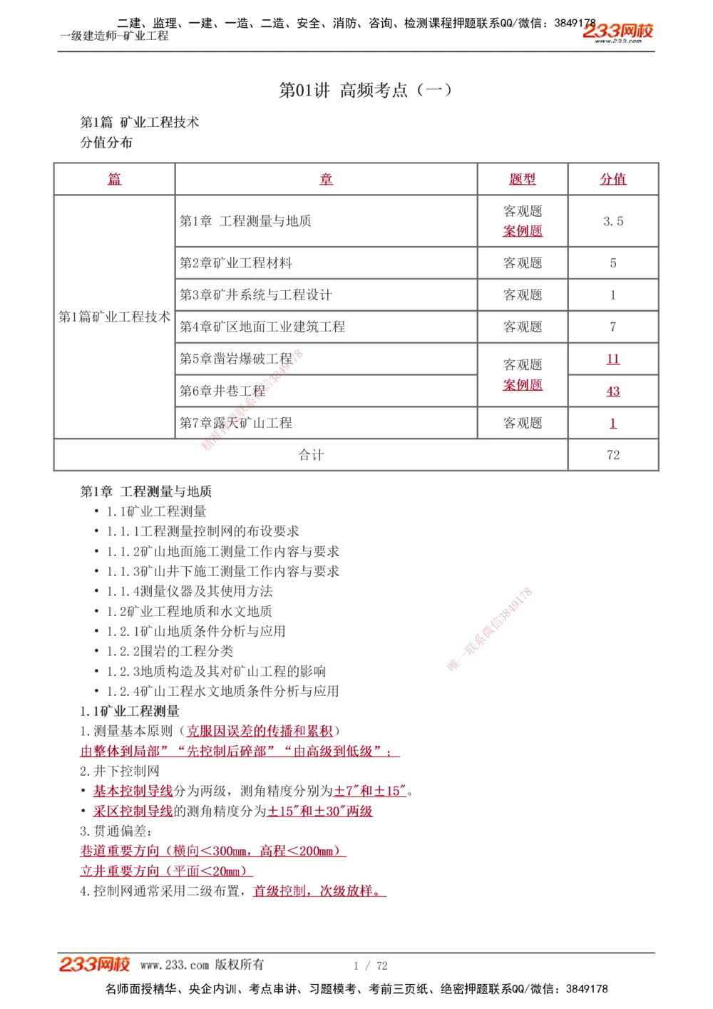 1-9_2026年一级建造师_2026年一建矿业_2025年一建矿业SVIP_04-冲刺串讲✿考点强化✿小灶集训_04-矿业《高频考点班》陈辉233