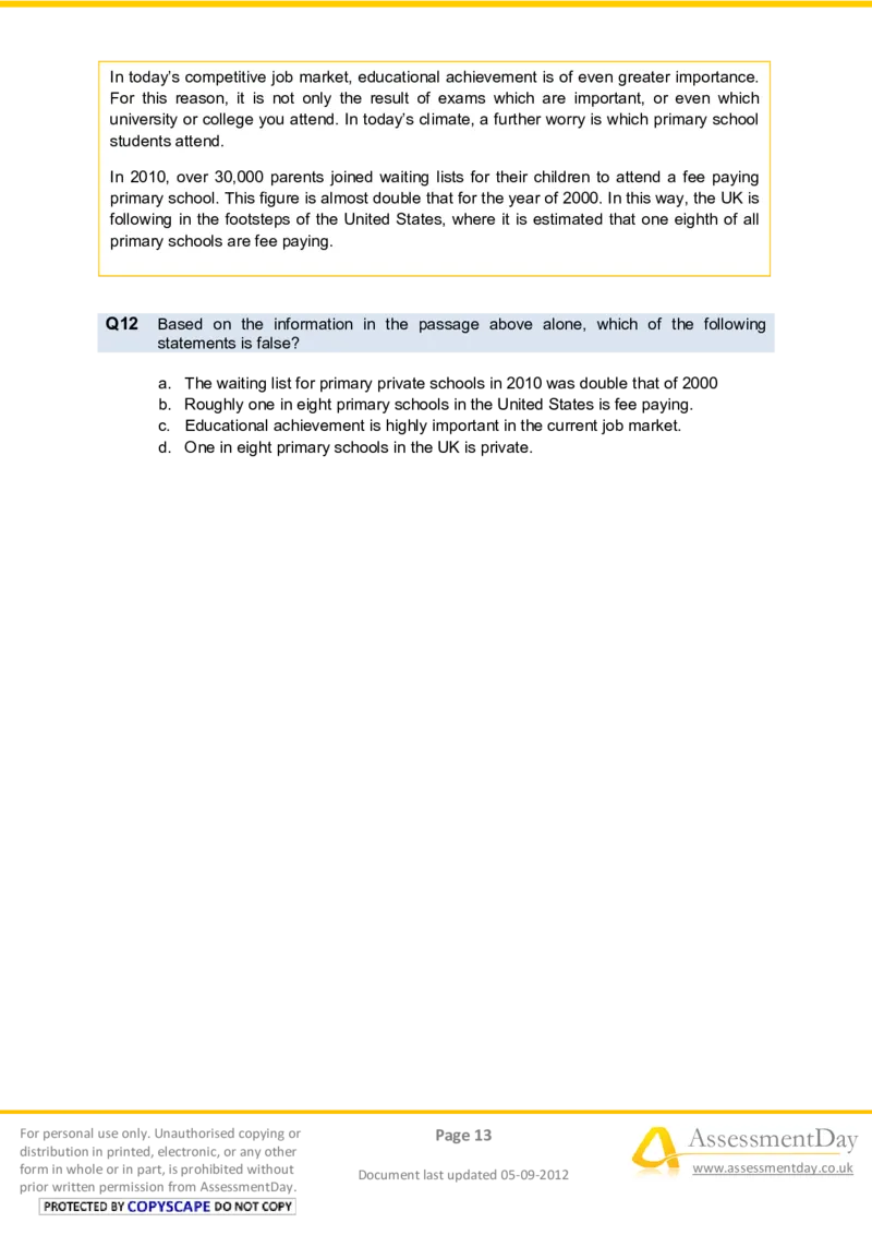 VerbalComprehensionTest2-Questions_2025春招题库汇总_十大行测题库_2023年十大热门题库更新中_05、TalentQ汇总_TalentQ笔试题库中文_TalentQ（图文版-参考）_2选看通用测试题，适用于TalentQ（N多题）