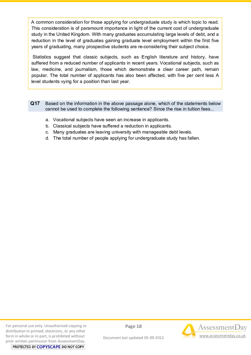 VerbalComprehensionTest2-Questions_2025春招题库汇总_十大行测题库_2023年十大热门题库更新中_05、TalentQ汇总_TalentQ笔试题库中文_TalentQ（图文版-参考）_2选看通用测试题，适用于TalentQ（N多题）