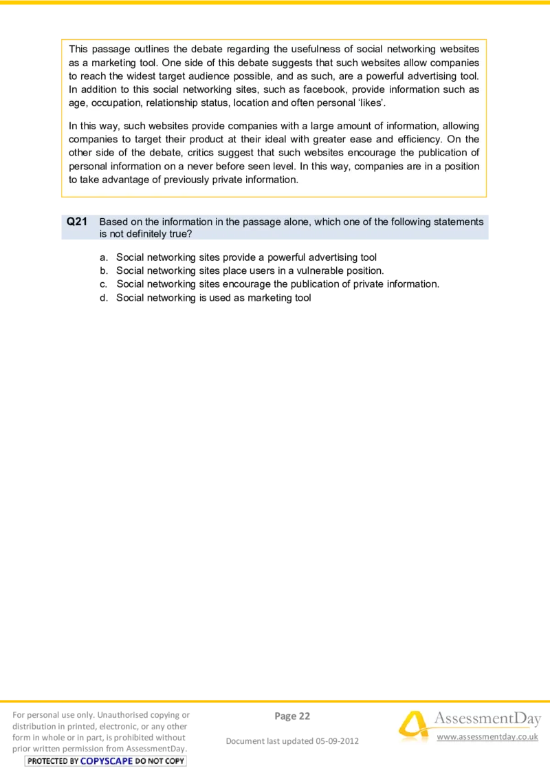 VerbalComprehensionTest2-Questions_2025春招题库汇总_十大行测题库_2023年十大热门题库更新中_05、TalentQ汇总_TalentQ笔试题库中文_TalentQ（图文版-参考）_2选看通用测试题，适用于TalentQ（N多题）
