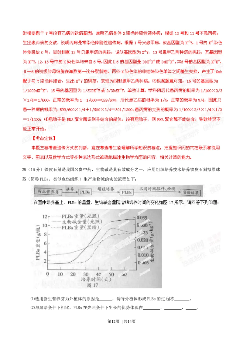 2014年高考生物试卷（广东）（解析卷）_生物历年高考真题_新&middot;Word版2008-2025&middot;高考生物真题_生物（按年份分类）2008-2025_2014&middot;高考生物真题