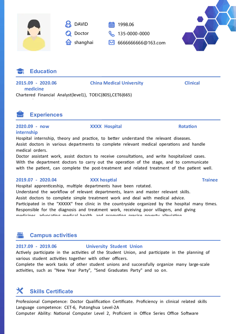 懂职帝英文简历模板推荐03-医护_2025春招题库汇总_快消题库-2_2023快消合集(17家持续更新中）_全球500强快消公司_简历_懂职帝英文简历