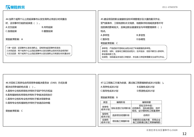 2023年一建管理真题解析讲义（可打印版）_2026年一级建造师_2026年一建管理_2025年一建管理SVIP_03-习题精析✿实战特训✿模考通关_59-管理《真题解析班》大微RS