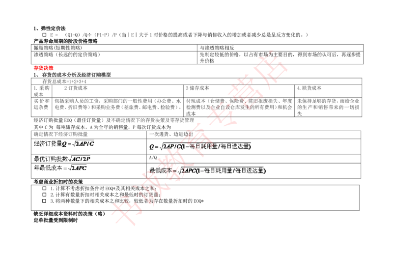 会计专项讲义--管理会计知识点整理知识点讲义整理_2025春招题库汇总_十大行测题库_2023年十大热门题库更新中_09、易考汇总_银行笔试包含专业题_专项讲义