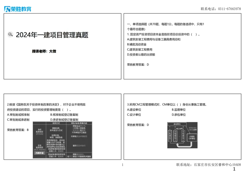 2024年一建管理真题解析讲义（可打印版）_2026年一级建造师_2026年一建管理_2025年一建管理SVIP_03-习题精析✿实战特训✿模考通关_59-管理《真题解析班》大微RS