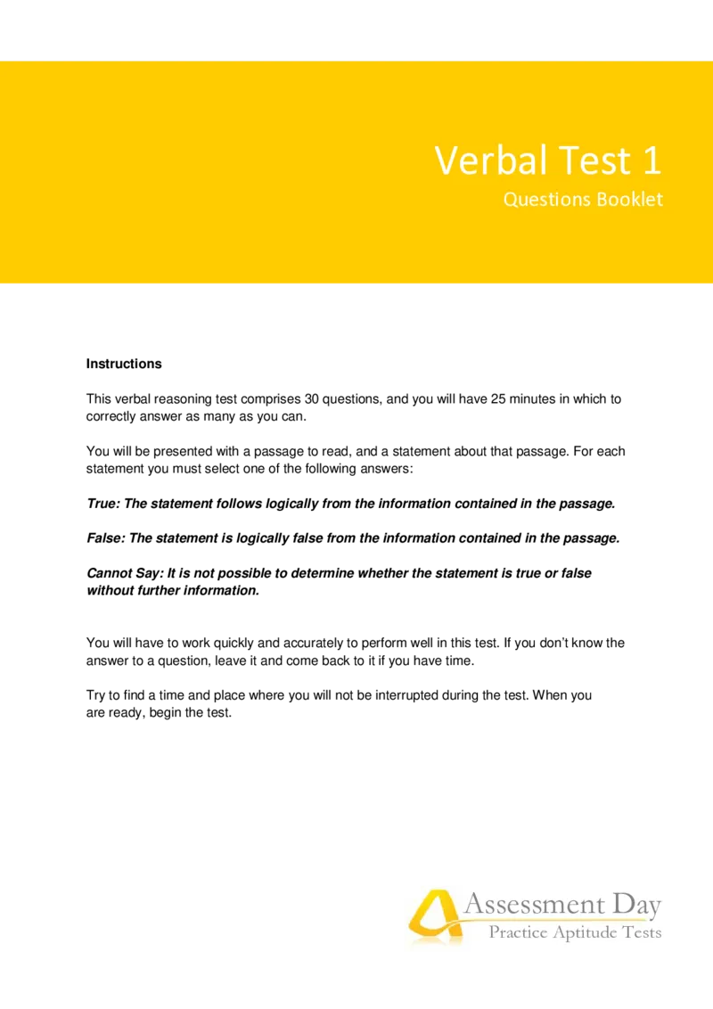 VerbalReasoningTest1-Questions_2025春招题库汇总_十大行测题库_2023年十大热门题库更新中_05、TalentQ汇总_TalentQ测试题（适合大多数外资银行以及其他企业）_VerbalReasoning