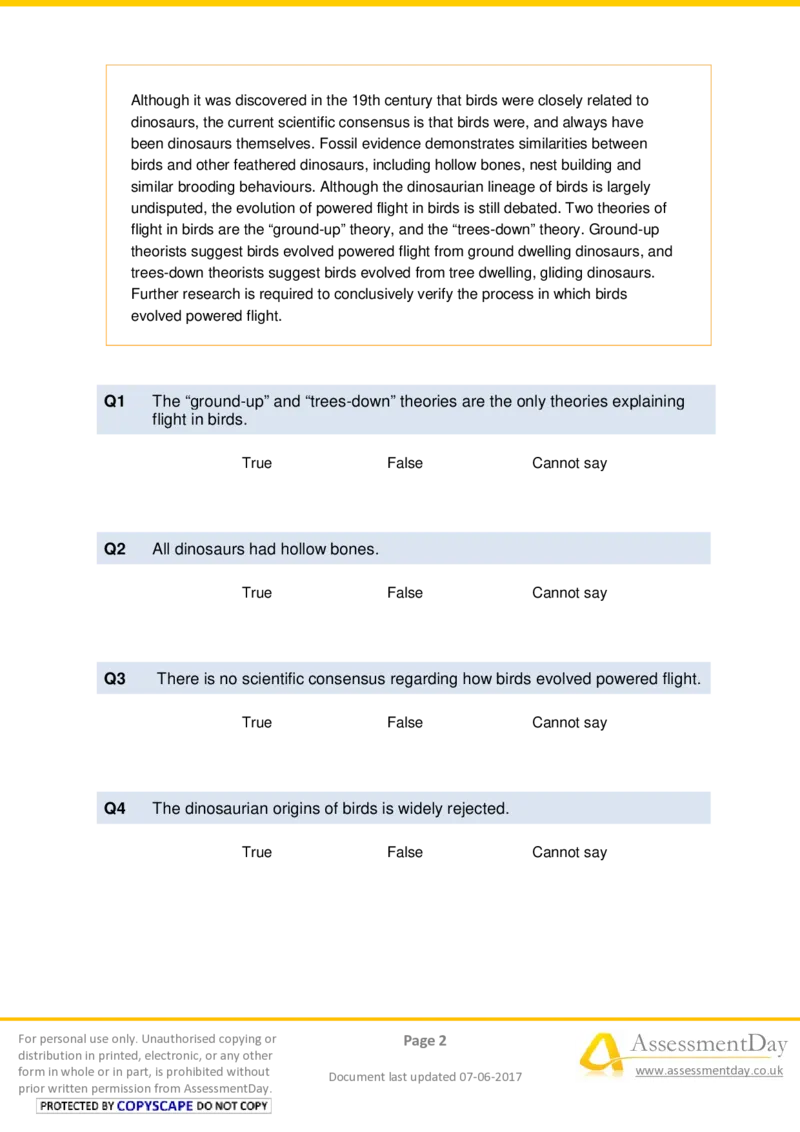 VerbalReasoningTest1-Questions_2025春招题库汇总_十大行测题库_2023年十大热门题库更新中_05、TalentQ汇总_TalentQ测试题（适合大多数外资银行以及其他企业）_VerbalReasoning