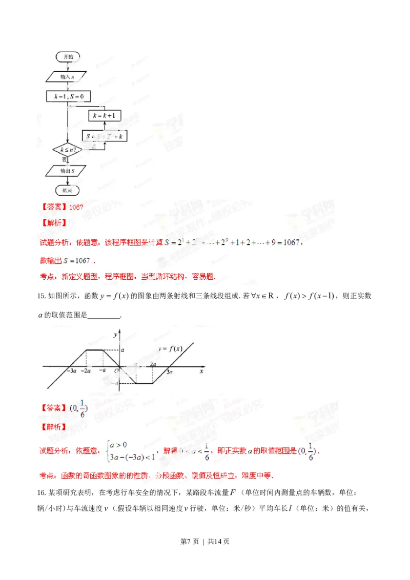 2014年高考数学试卷（文）（湖北）（解析卷）_历年高考真题合集_数学历年高考真题_新&middot;PDF版2008-2025&middot;高考数学真题_数学（按试卷类型分类）2008-2025_自主命题卷&middot;数学（2008-2025）