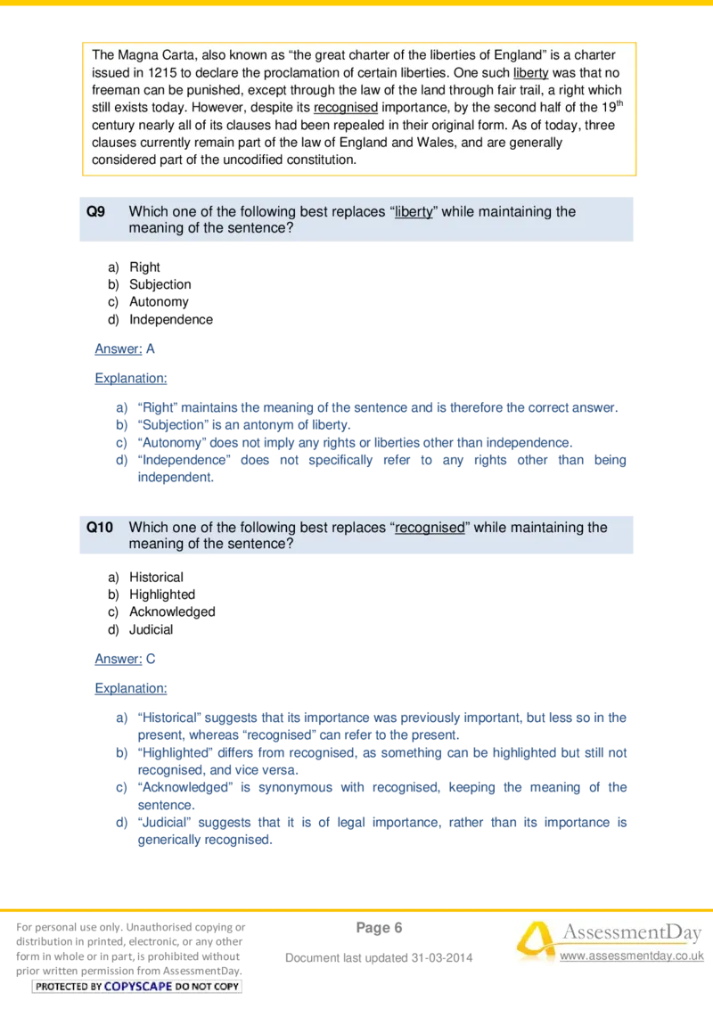 VerbalComprehensionTest6-Solutions_2025春招题库汇总_八大题库-1_04八大汇总_信永中和_专业题综合知识-参考_英文题_VerbalReasoningTests