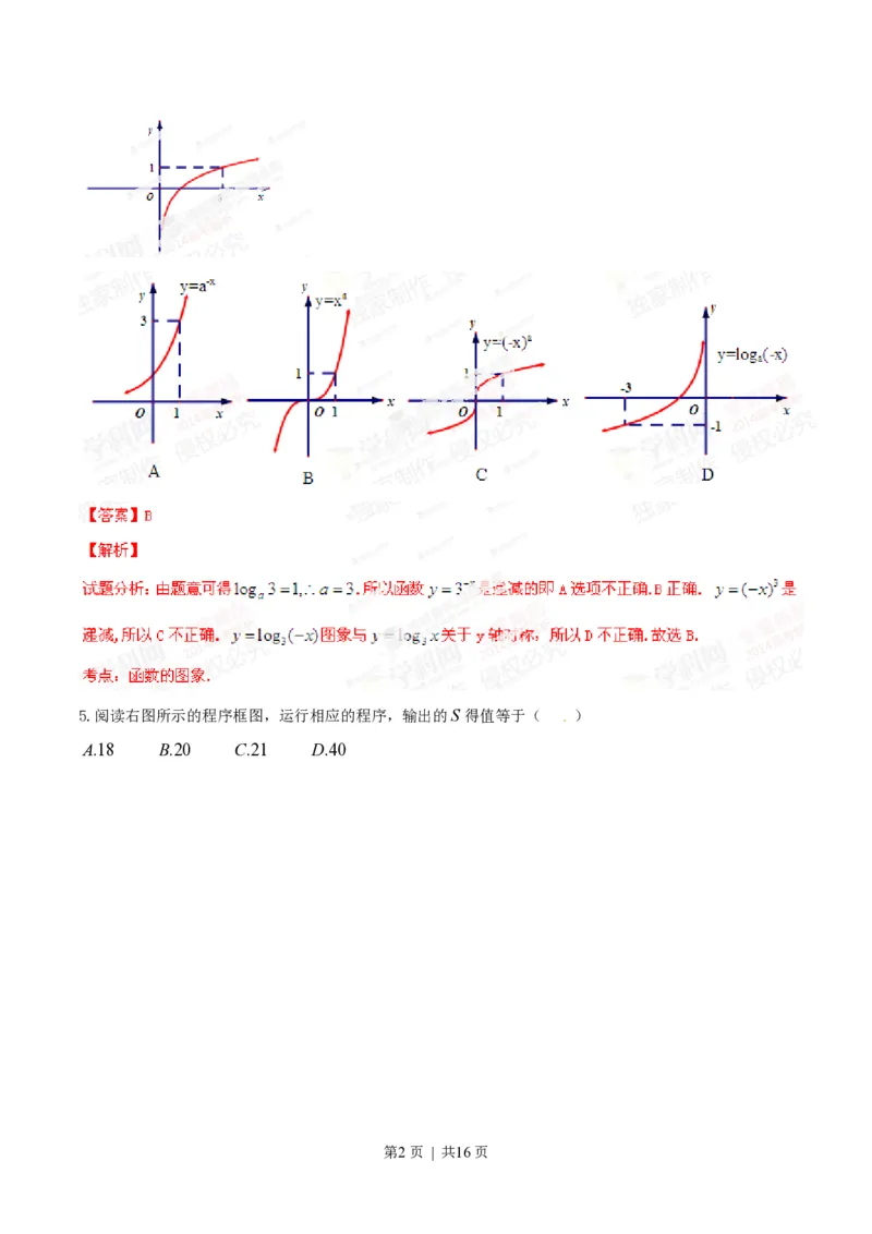 2014年高考数学试卷（理）（福建）（解析卷）_历年高考真题合集_数学历年高考真题_新&middot;PDF版2008-2025&middot;高考数学真题_数学（按省份分类）2008-2025_2012-2025&middot;（福建）数学高考真题