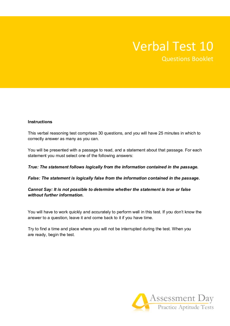 VerbalReasoningTest10-Questions_2025春招题库汇总_八大题库-1_04八大汇总_信永中和_专业题综合知识-参考_英文题_VerbalReasoningTests
