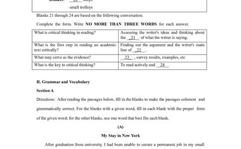 2014年高考英语试卷（上海）（秋考）（空白卷）_英语历年高考真题_新&middot;Word版2008-2025&middot;高考英语真题_英语（按年份分类）2008-2025_2014&middot;高考英语真题