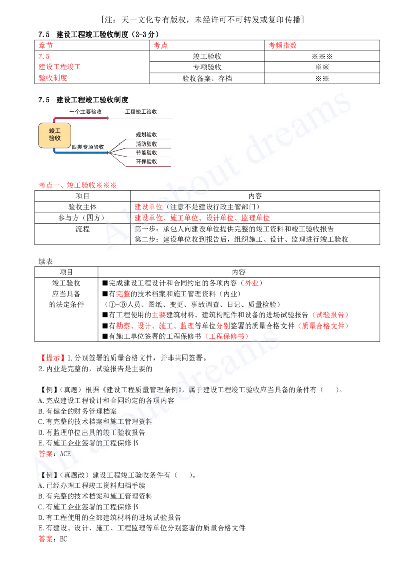 2025-47-第7章-7.5-建设工程竣工验收制度_2026年一建法规_2025年一建法规SVIP_02-基础精讲✿高端面授✿深度强化_10-法规《天一精讲班》王欣KL_讲义