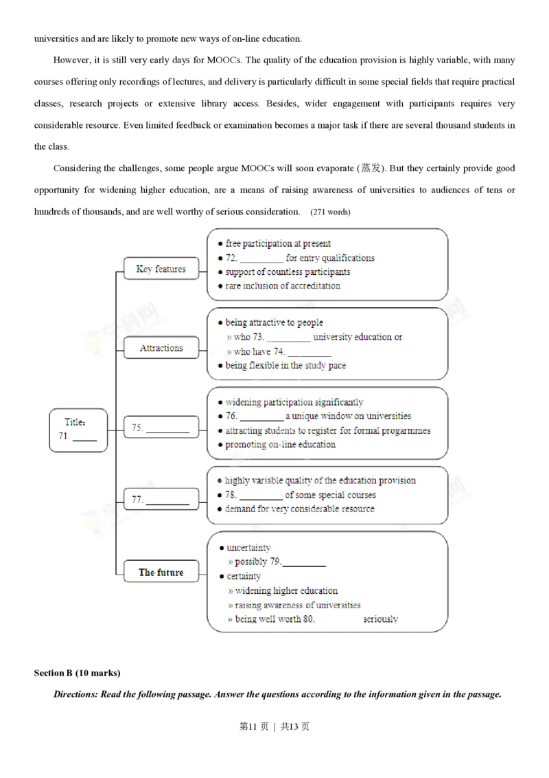 2013年高考英语试卷（湖南）（空白卷）_英语历年高考真题_新&middot;PDF版2008-2025&middot;高考英语真题_英语（按省份分类）2008-2025_2008-2025&middot;（湖南）英语高考真题