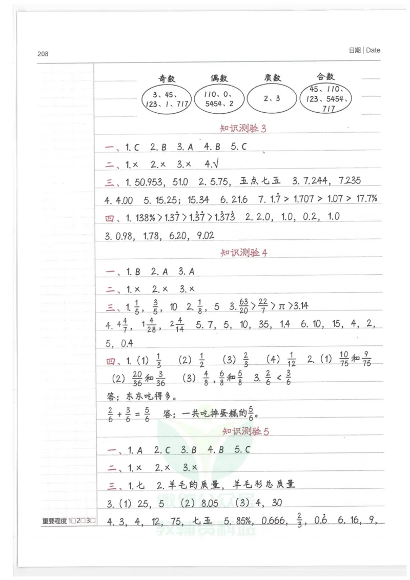 小学学霸笔记-数学_小学初中学霸笔记类资料汇总6.33GB_小学语数英学霸笔记268.56MB