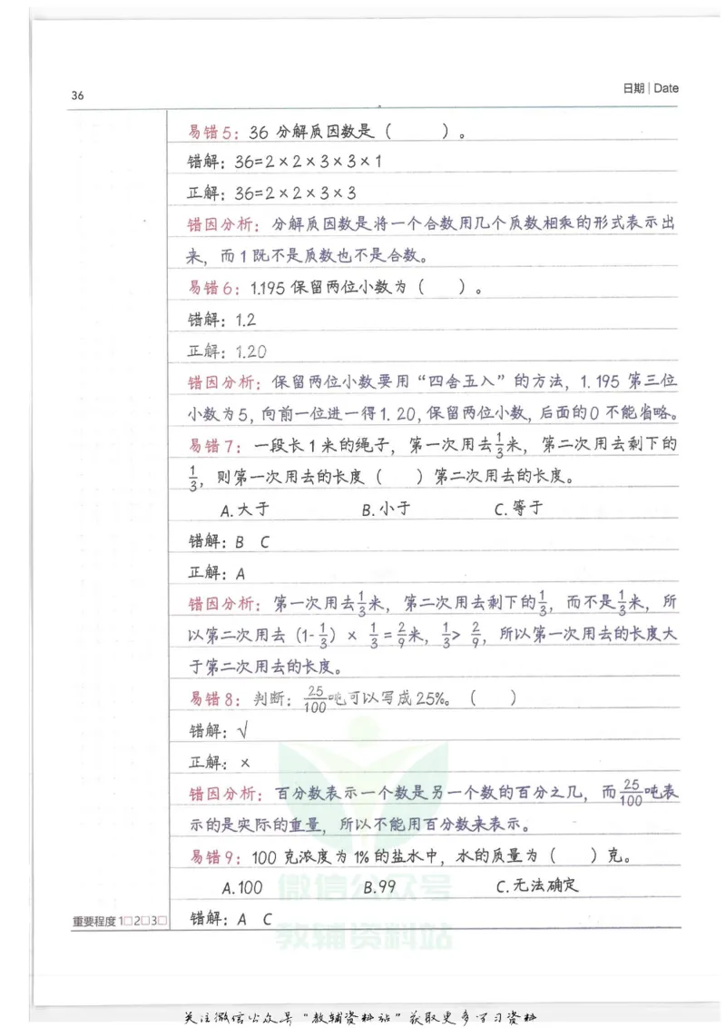 小学学霸笔记-数学_小学初中学霸笔记类资料汇总6.33GB_小学语数英学霸笔记268.56MB