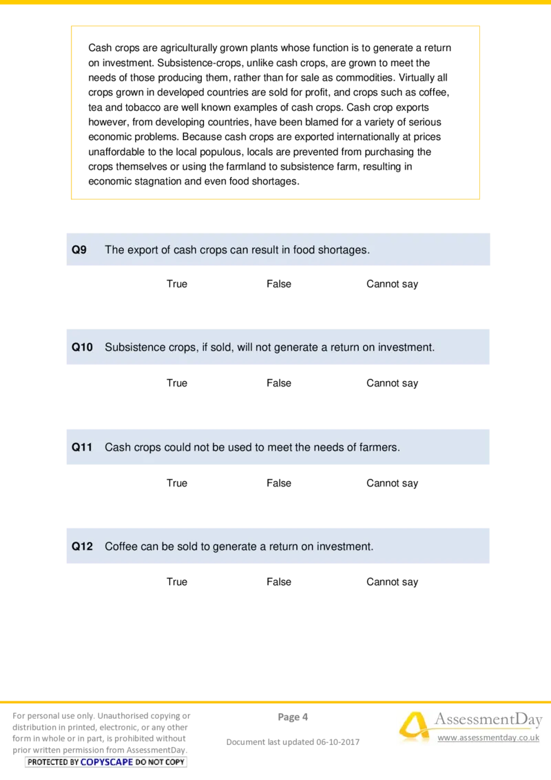 VerbalReasoningTest2-Questions_2025春招题库汇总_十大行测题库_2023年十大热门题库更新中_05、TalentQ汇总_TalentQ测试题（适合大多数外资银行以及其他企业）_VerbalReasoning