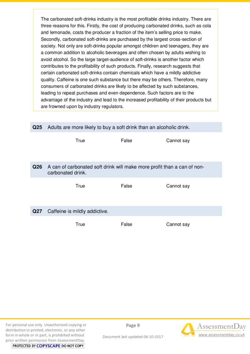 VerbalReasoningTest2-Questions_2025春招题库汇总_十大行测题库_2023年十大热门题库更新中_05、TalentQ汇总_TalentQ测试题（适合大多数外资银行以及其他企业）_VerbalReasoning