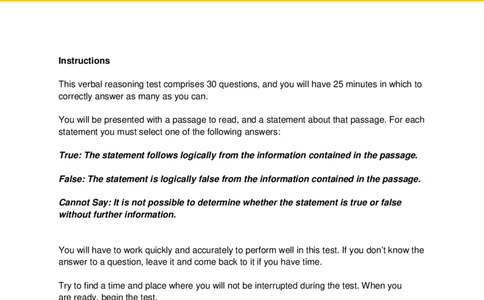 VerbalReasoningTest2-Questions_2025春招题库汇总_十大行测题库_2023年十大热门题库更新中_05、TalentQ汇总_TalentQ测试题（适合大多数外资银行以及其他企业）_VerbalReasoning