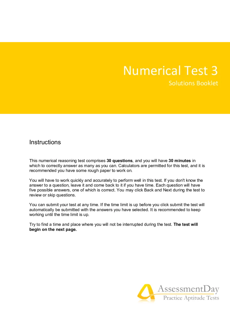 NumericalReasoningTest3-Solutions_2025春招题库汇总_八大题库-1_04八大汇总_信永中和_专业题综合知识-参考_英文题_NumericalReasoningTests
