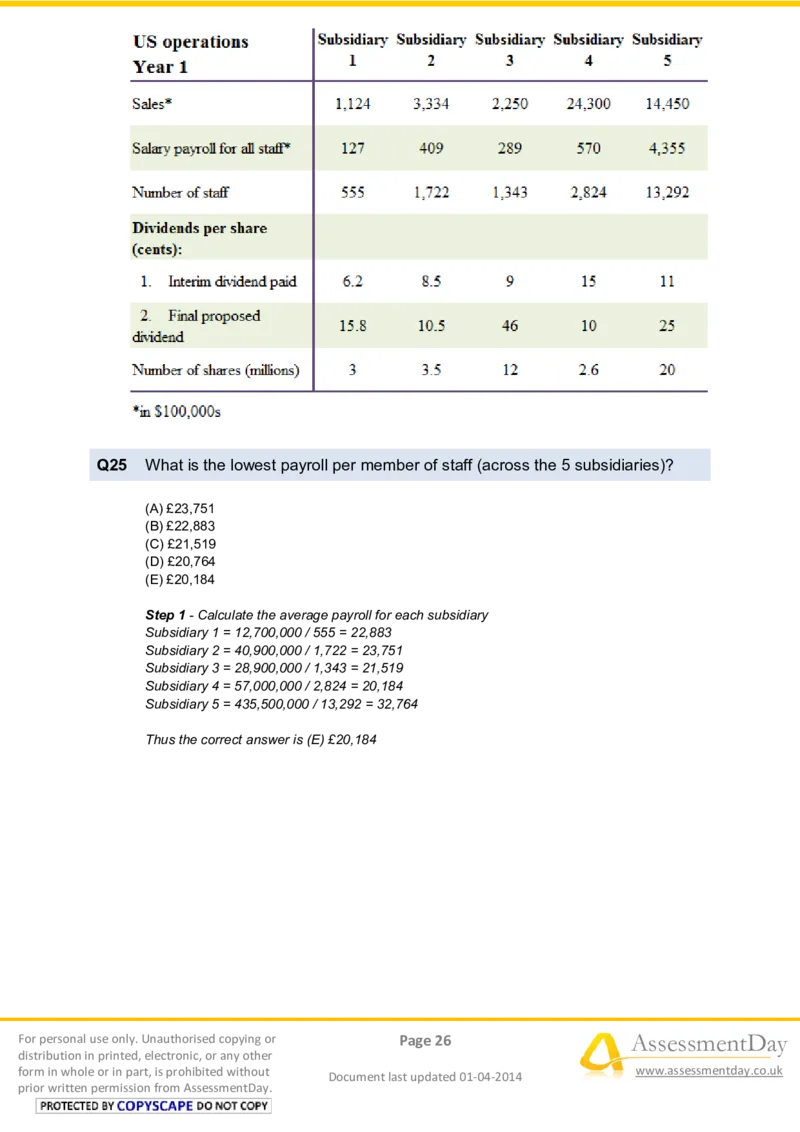 NumericalReasoningTest3-Solutions_2025春招题库汇总_八大题库-1_04八大汇总_信永中和_专业题综合知识-参考_英文题_NumericalReasoningTests