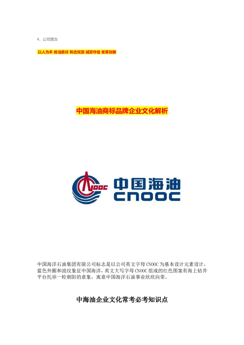中海油企业文化常考知识点总结_三桶油_中海油_4-中国海油企业文化和石油常识