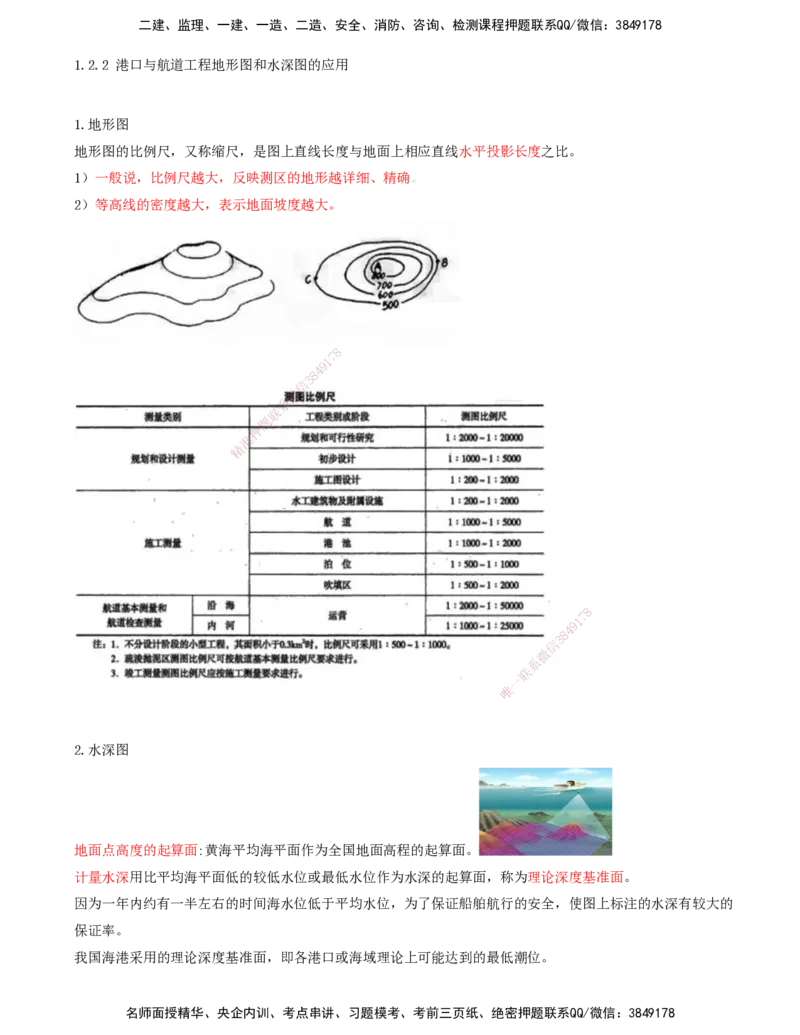 10.10-第1篇-第1章-1.2.2-港口与航道工程地形图和水深图的应用_2026年一级建造师_2026年一建港航_2025年一建港航SVIP_02-基础精讲✿高端面授✿深度强化_01.第一章_讲义