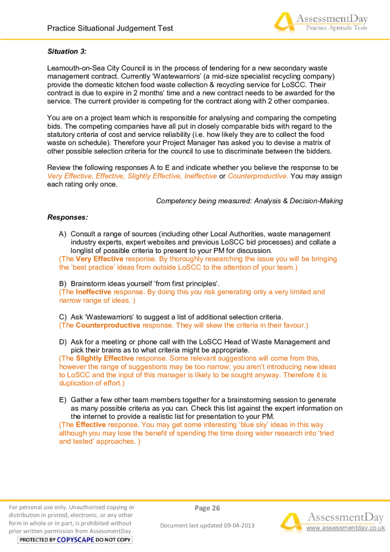 SJT2-Answers_2025春招题库汇总_十大行测题库_2023年十大热门题库更新中_05、TalentQ汇总_TalentQ测试题（适合大多数外资银行以及其他企业）_1必看SituationalJudgementTest（SJT）（约60道）