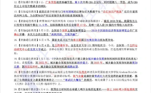 时政重点划线版2019版05月_三桶油_中海油_时事政治更新复习资料_最新每月时政要点汇总基础