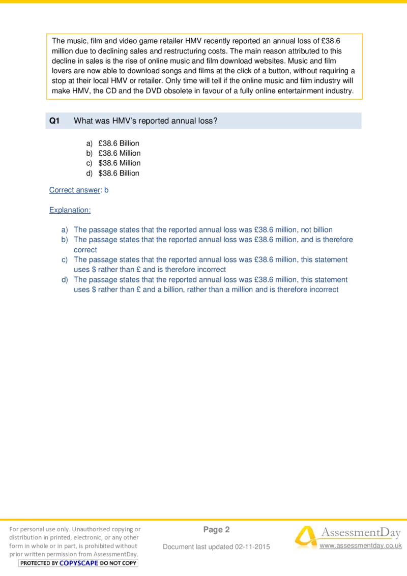 VerbalComprehensionTest4-Solutions_2025春招题库汇总_十大行测题库_2023年十大热门题库更新中_05、TalentQ汇总_TalentQ测试题（适合大多数外资银行以及其他企业）_VerbalReasoning