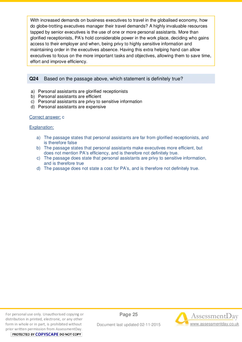 VerbalComprehensionTest4-Solutions_2025春招题库汇总_十大行测题库_2023年十大热门题库更新中_05、TalentQ汇总_TalentQ测试题（适合大多数外资银行以及其他企业）_VerbalReasoning