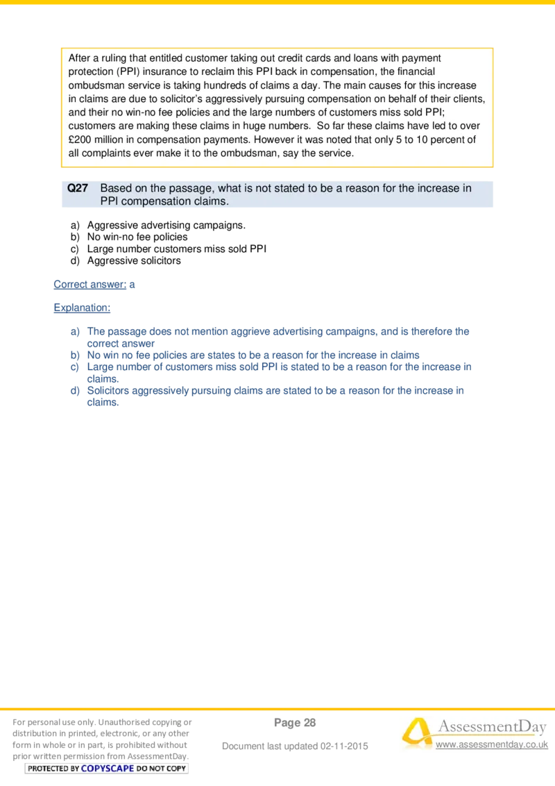 VerbalComprehensionTest4-Solutions_2025春招题库汇总_十大行测题库_2023年十大热门题库更新中_05、TalentQ汇总_TalentQ测试题（适合大多数外资银行以及其他企业）_VerbalReasoning