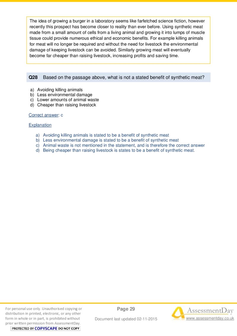 VerbalComprehensionTest4-Solutions_2025春招题库汇总_十大行测题库_2023年十大热门题库更新中_05、TalentQ汇总_TalentQ测试题（适合大多数外资银行以及其他企业）_VerbalReasoning