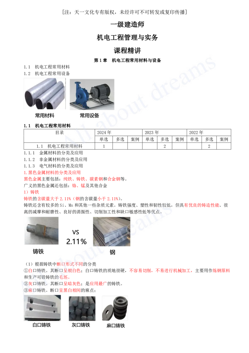 2025-01-第1章-1.1-机电工程常用材料（一）_2026年一级建造师_2026年一建机电_2025年一建机电SVIP_02-基础精讲✿高端面授✿深度强化_07-机电《天一精讲班》王建波、王克KL_王建波