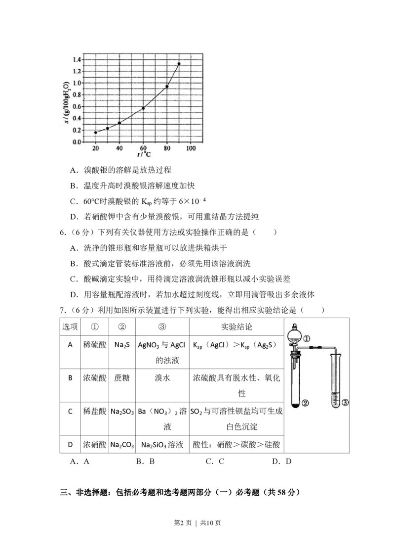 2014年高考化学试卷（新课标Ⅰ）（空白卷）_历年高考真题合集_化学历年高考真题_新&middot;PDF版2008-2025&middot;高考化学真题_化学（按试卷类型分类）2008-2025_全国卷&middot;化学（2008-2024）