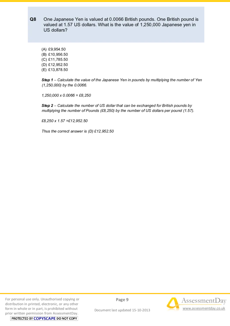 NumericalReasoningTest22-Solutions_2025春招题库汇总_八大题库-1_04八大汇总_信永中和_专业题综合知识-参考_英文题_NumericalReasoningTests