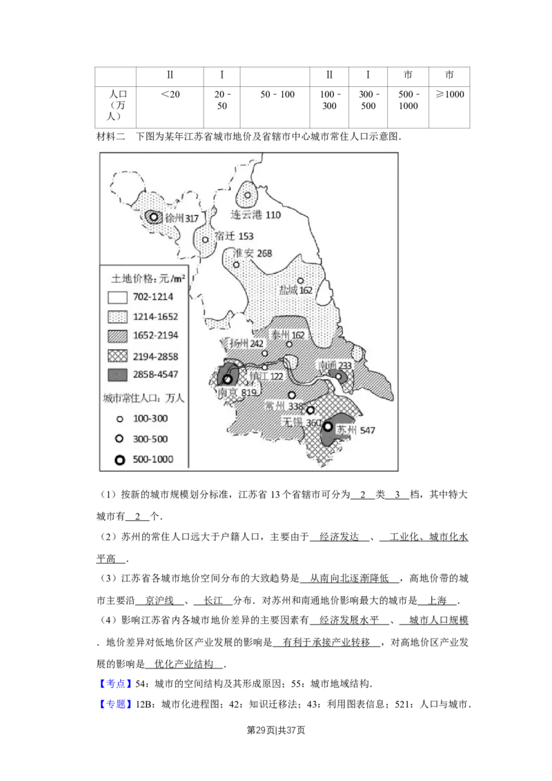 2015年高考地理试卷（江苏）（解析卷）_地理历年高考真题_新&middot;Word版2008-2025&middot;高考地理真题_地理（按年份分类）2008-2025_2015&middot;地理高考真题