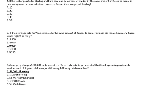 Today&rsquo;sExchangeratefortheIndianRupee_2025春招题库汇总_外资银行题库_23花旗_师兄师姐分享资料_花旗银行_表格1