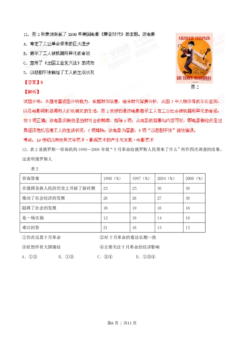 2014年高考历史试卷（四川）（解析卷）_历史历年高考真题_新&middot;PDF版2008-2025&middot;高考历史真题_历史（按试卷类型分类）2008-2025_自主命题卷&middot;历史（2008-2025）