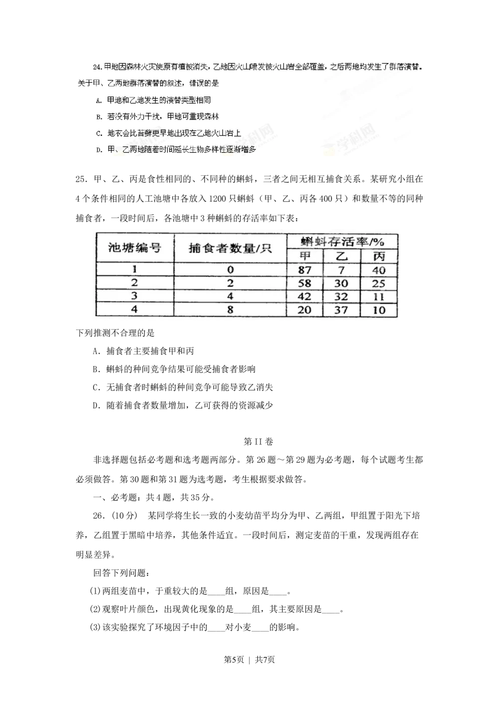 2013年高考生物试卷（海南）（空白卷）_生物历年高考真题_新&middot;Word版2008-2025&middot;高考生物真题_生物（按省份分类）2008-2025_2008-2024&middot;（海南）生物高考真题
