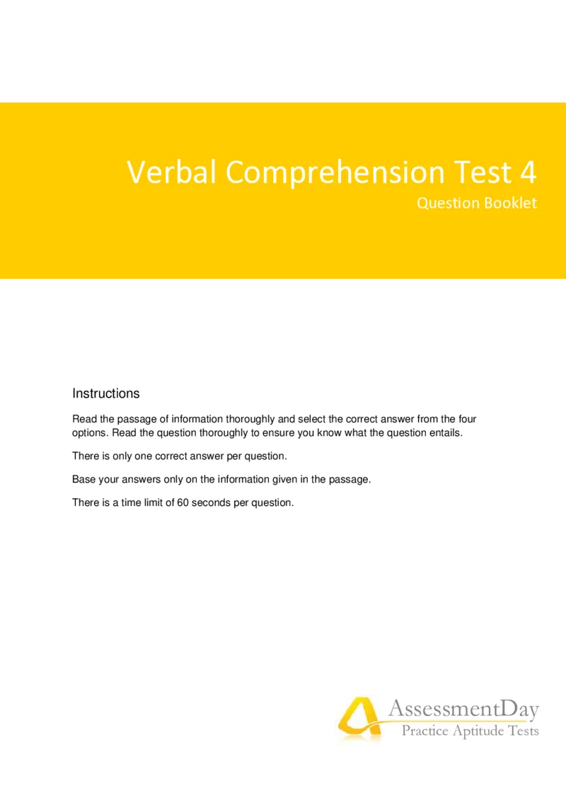VerbalComprehensionTest4-Questions_2025春招题库汇总_十大行测题库_2023年十大热门题库更新中_05、TalentQ汇总_TalentQ测试题（适合大多数外资银行以及其他企业）_VerbalReasoning