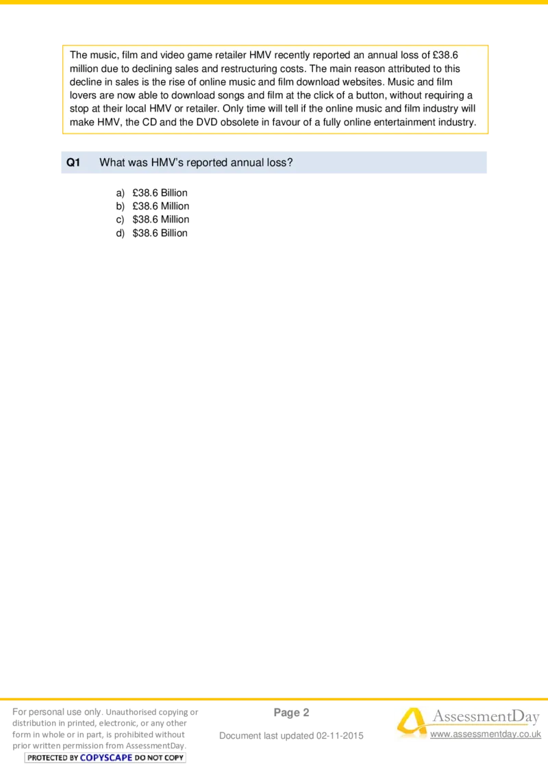 VerbalComprehensionTest4-Questions_2025春招题库汇总_十大行测题库_2023年十大热门题库更新中_05、TalentQ汇总_TalentQ测试题（适合大多数外资银行以及其他企业）_VerbalReasoning