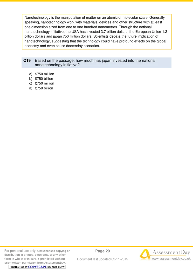 VerbalComprehensionTest4-Questions_2025春招题库汇总_十大行测题库_2023年十大热门题库更新中_05、TalentQ汇总_TalentQ测试题（适合大多数外资银行以及其他企业）_VerbalReasoning