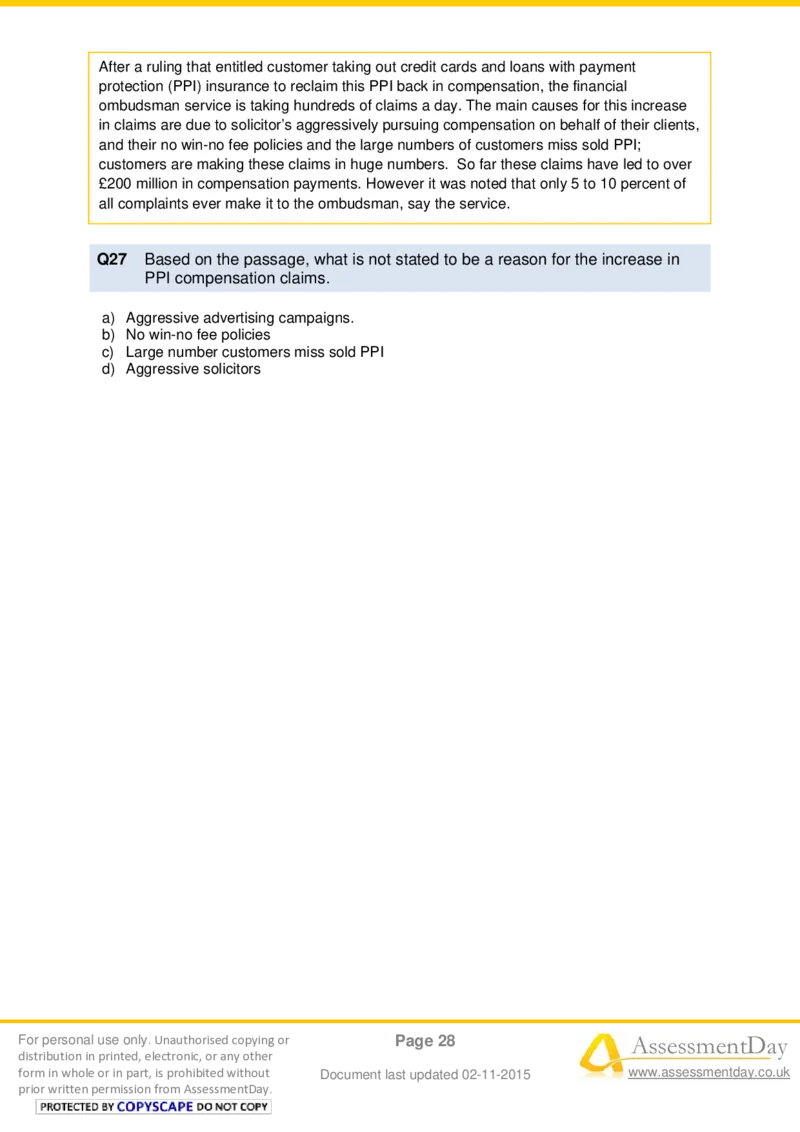 VerbalComprehensionTest4-Questions_2025春招题库汇总_十大行测题库_2023年十大热门题库更新中_05、TalentQ汇总_TalentQ测试题（适合大多数外资银行以及其他企业）_VerbalReasoning