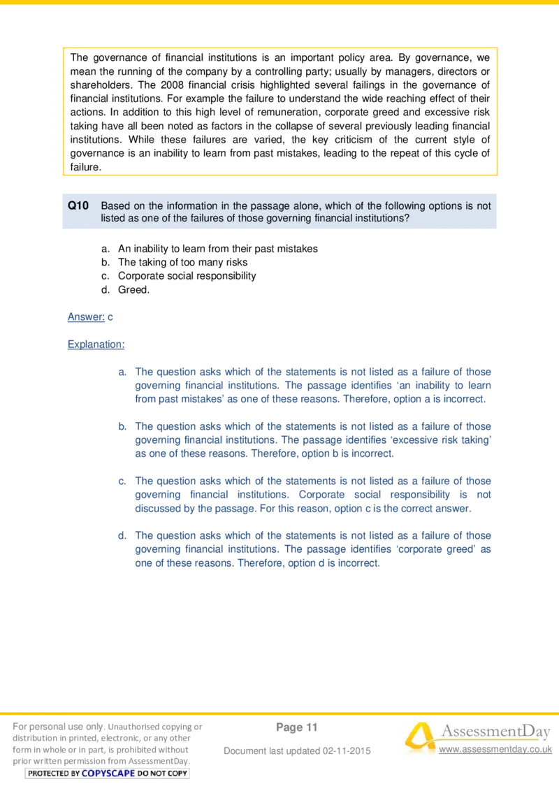 VerbalComprehensionTest3-Solutions_2025春招题库汇总_十大行测题库_2023年十大热门题库更新中_05、TalentQ汇总_TalentQ测试题（适合大多数外资银行以及其他企业）_VerbalReasoning