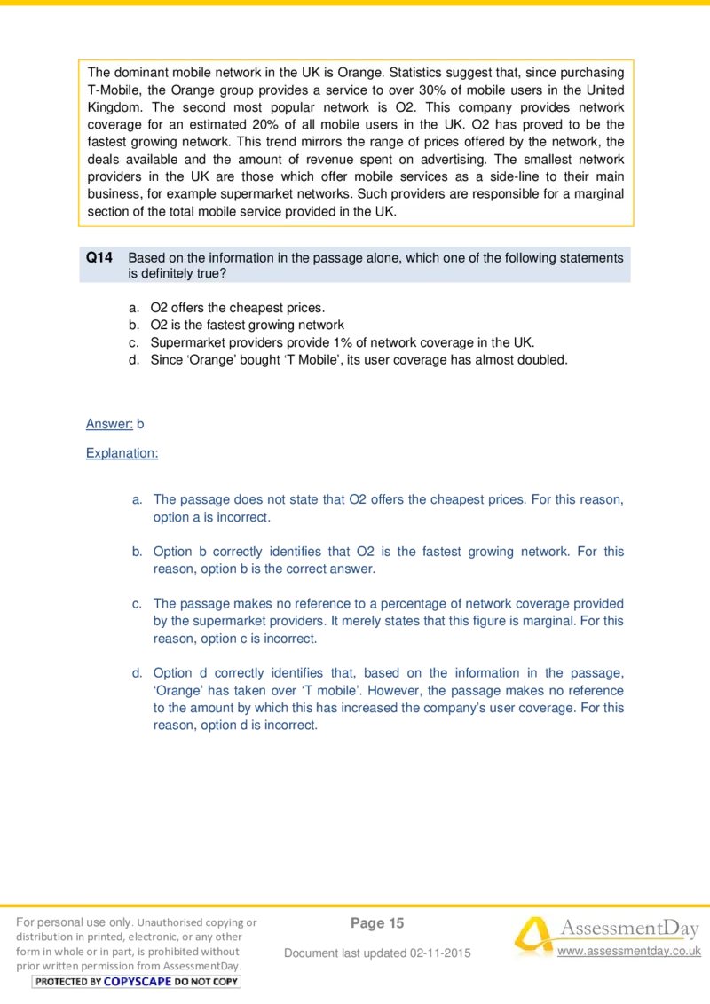 VerbalComprehensionTest3-Solutions_2025春招题库汇总_十大行测题库_2023年十大热门题库更新中_05、TalentQ汇总_TalentQ测试题（适合大多数外资银行以及其他企业）_VerbalReasoning