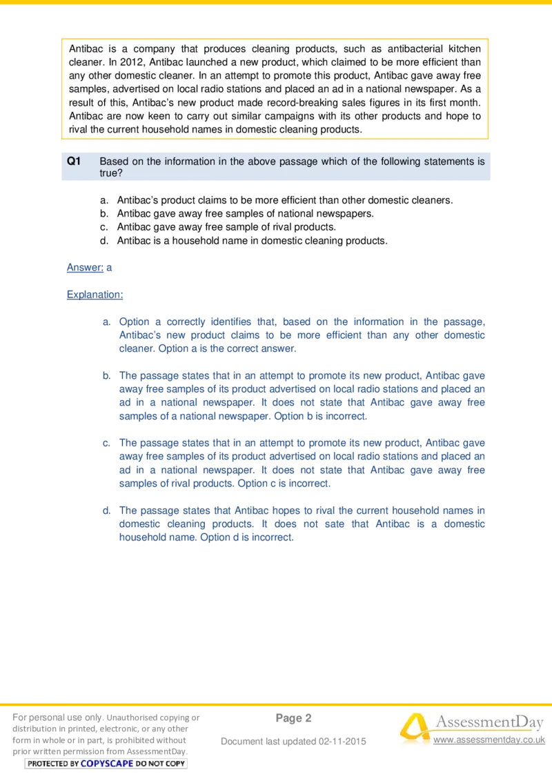 VerbalComprehensionTest3-Solutions_2025春招题库汇总_十大行测题库_2023年十大热门题库更新中_05、TalentQ汇总_TalentQ测试题（适合大多数外资银行以及其他企业）_VerbalReasoning