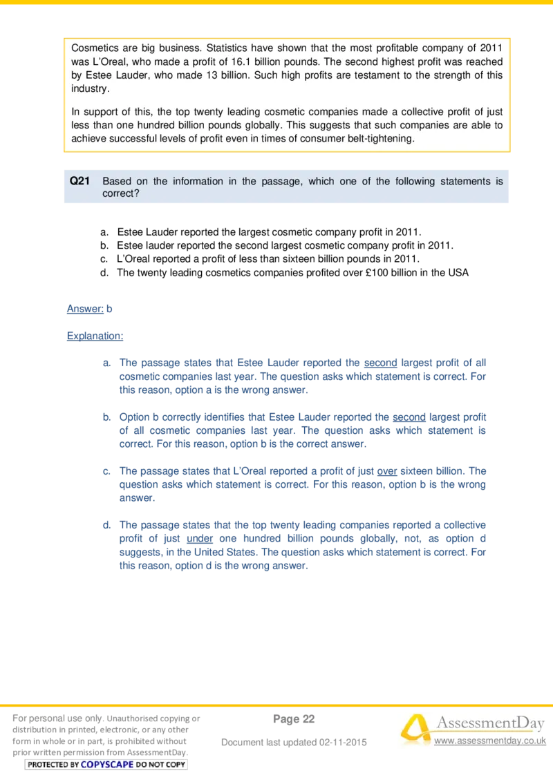 VerbalComprehensionTest3-Solutions_2025春招题库汇总_十大行测题库_2023年十大热门题库更新中_05、TalentQ汇总_TalentQ测试题（适合大多数外资银行以及其他企业）_VerbalReasoning